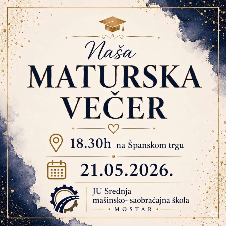 Pozivnica – MATURSKA VEČER